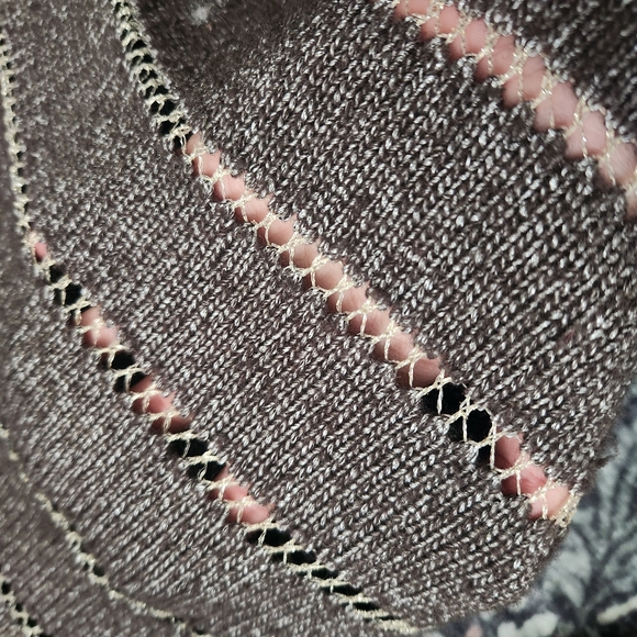 Women's Brown & Gold Sparkle V-Neck Sweater - Picture 3 of 3